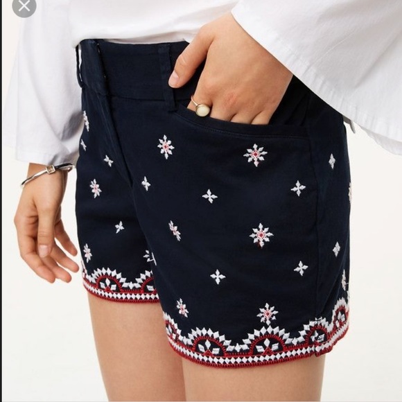 LOFT Pants - 🆕WT💙LOFT Riviera embroidered firecracker shorts